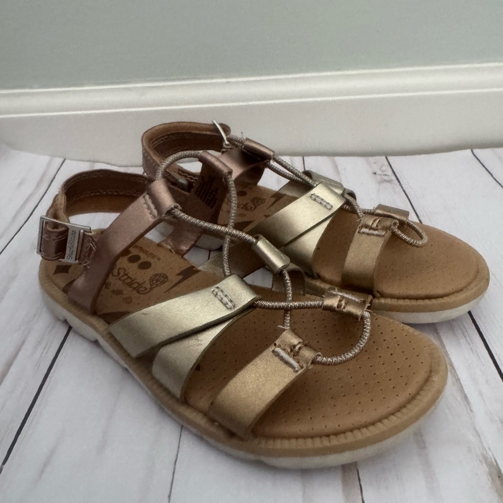 Step & Stride Gold and Tan Gladiator Sandals